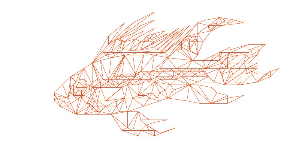 Für den Lowpoly Effekt wird eine Figur in kleine Dreiecke aufgeteilt