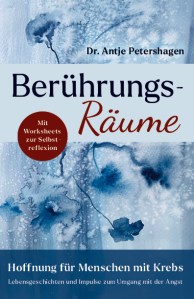 Das Buchcover von Berührungsräume, mit einem blauen Aquarell