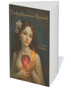 Das Buchcover von Liebeskummerkrümel zeigt eine junge Frau im Kintsugistil